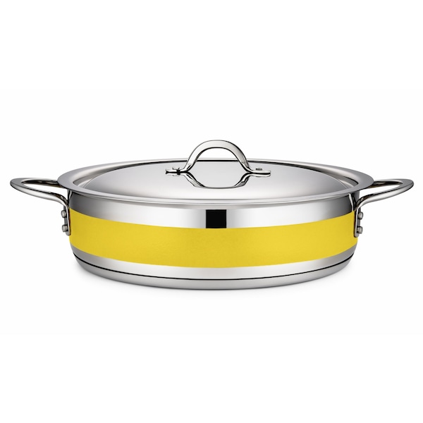 Bon Chef Country French 2 Pot W/Cover 12 3/8" Dia X 3" 6 Qt - Yellow 71030-CF2-Y - main